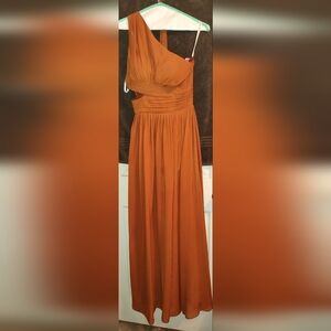 PUMUYOO Women's Bridal One Shoulder  Formal Dress Orange